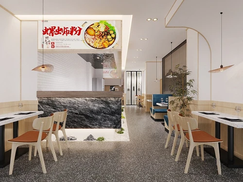 新中式螺蛳粉店小吃店3d模型