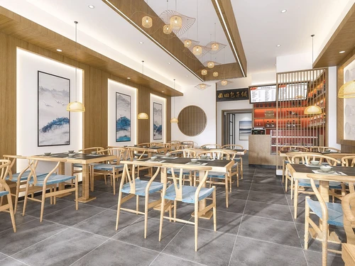 新中式包子铺餐厅3d模型
