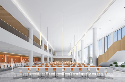 现代食堂饭堂员工餐厅3d模型