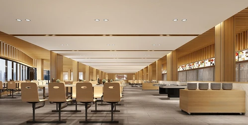 现代员工餐厅食堂3d模型