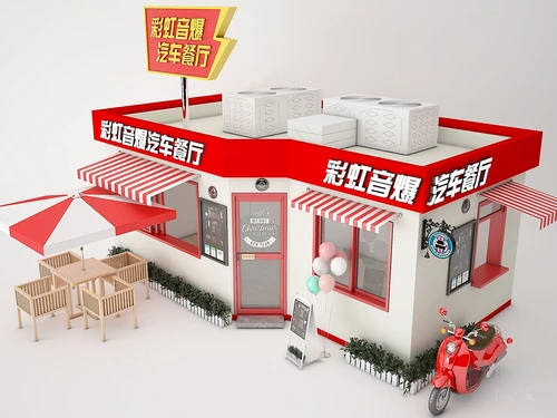 现代汽车餐厅3d模型