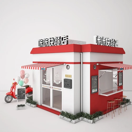 现代快餐店3d模型
