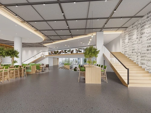 现代员工餐厅3d模型