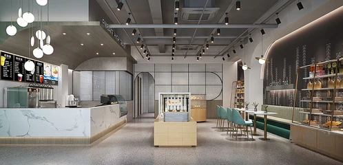 现代蛋糕店咖啡店3d模型