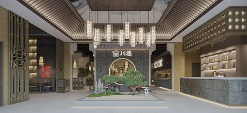 新中式火锅店3d模型