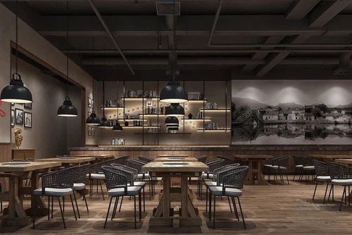 工业风火锅店3d模型