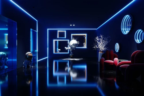 后现代KTV电梯厅3d模型