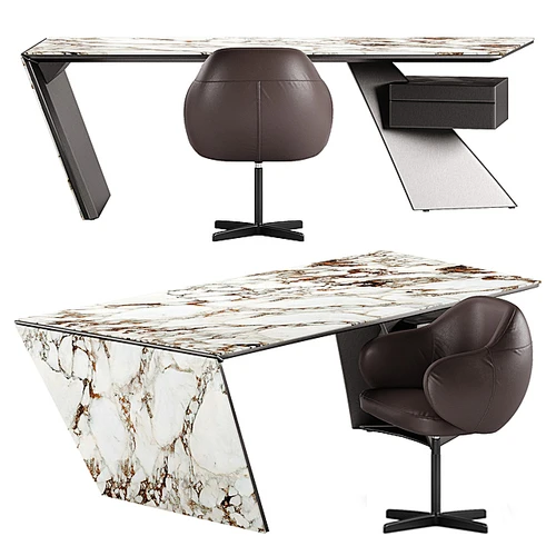 Cattelan Italia Nasdaq Keramik桌子Bombe x椅子套装