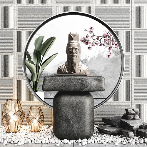 中式古代孔子人物雕塑