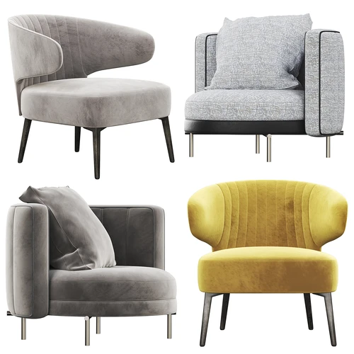 Minotti 现代布艺休闲椅组合