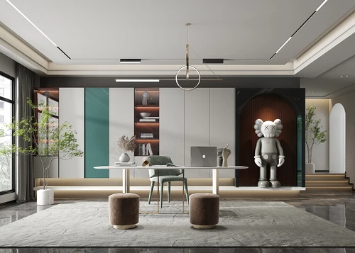 现代书房3d模型