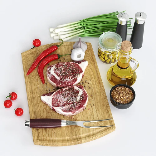 现代厨房桌面餐桌牛肉摆件组合