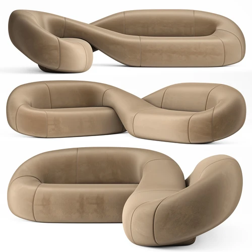 Natuzzi Infinito 现代异形蛇形沙发