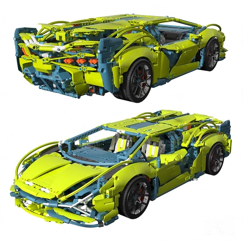 现代乐高玩具车3d模型