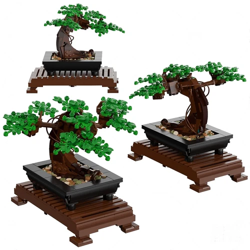 现代乐高盆栽玩具3d模型