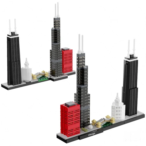 现代乐高建筑玩具3d模型
