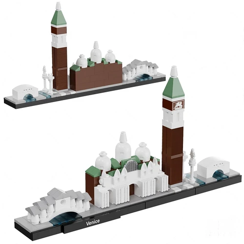 现代乐高威尼斯建筑玩具3d模型