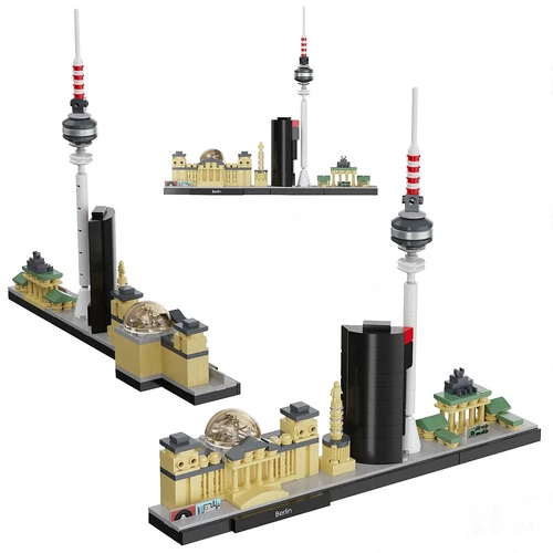 现代乐高建筑玩具3d模型