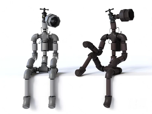 现代拼装机器人玩具3d模型