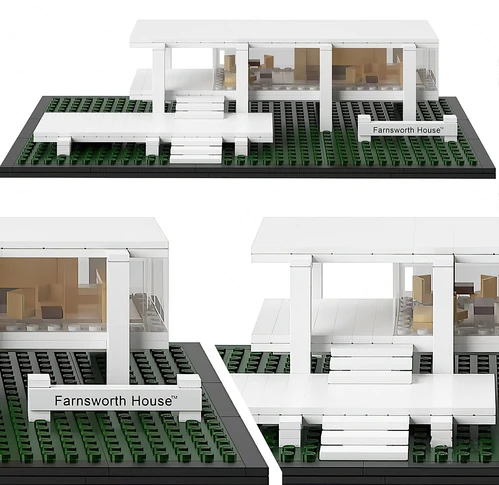 现代乐高建筑玩具3d模型