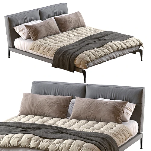 Flexform 现代布艺双人床