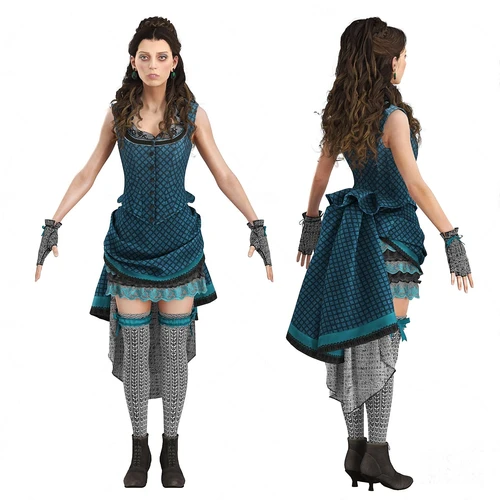 现代女性游戏角色3d模型