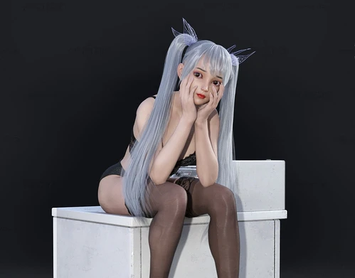 现代美少女人物3d模型