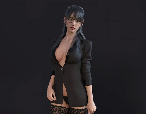 现代美女人物3d模型