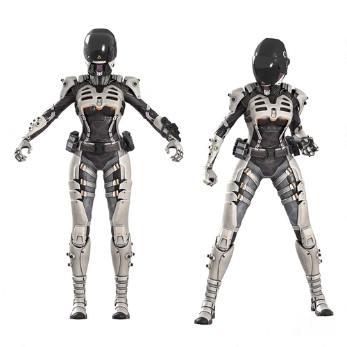 现代科幻游戏角色3d模型