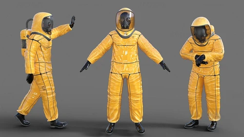 现代防护服人物3d模型