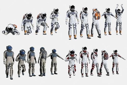 现代宇航员宇航服太空服模型