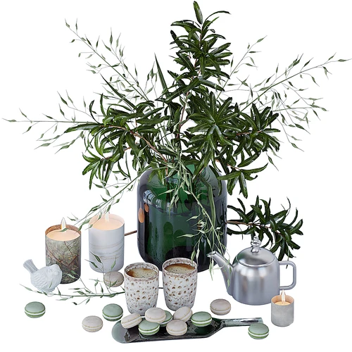 现代马卡龙咖啡茶壶摆件