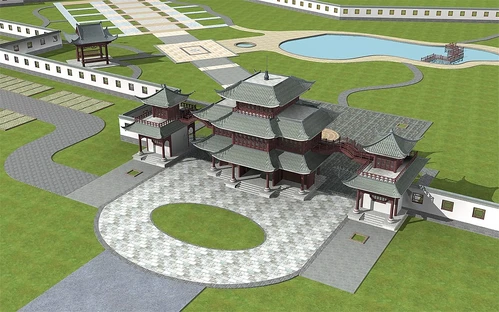 中式古建入口