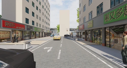 现代户外建筑街道