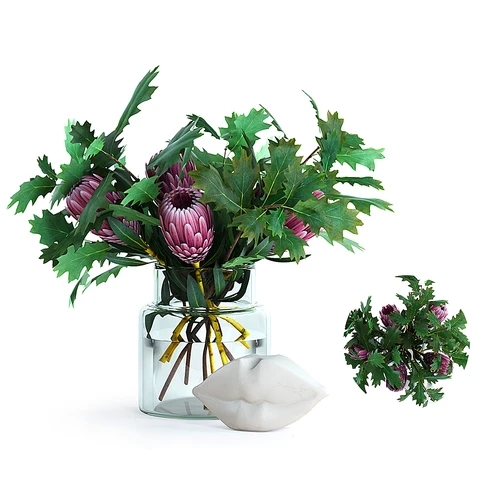 桌面摆件橡树叶鲜花组合