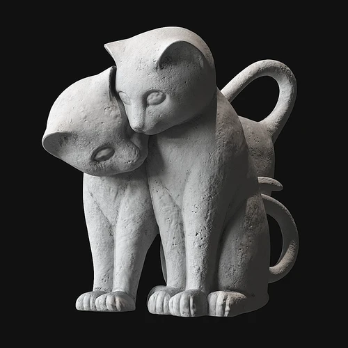 猫雕像免费3D模型