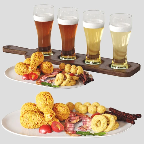 现代啤酒炸鸡酒水食物