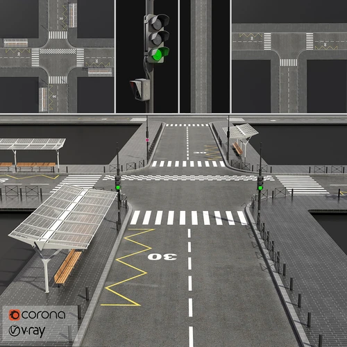 现代十字马路街道