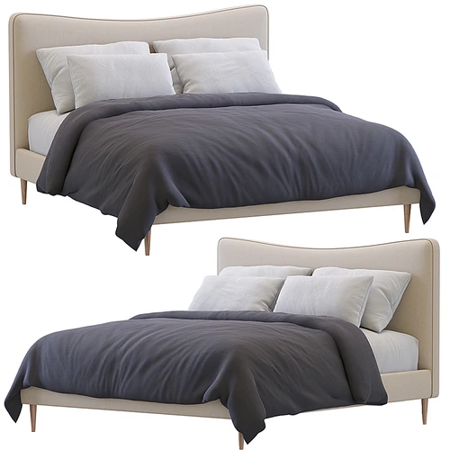 West Elm 现代双人床
