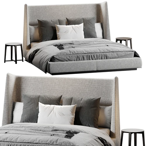 Flexform 现代布艺双人床