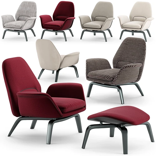 现代 Minotti 米洛提布艺单椅脚踏