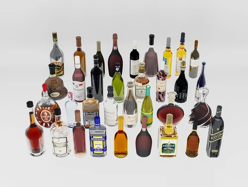 现代洋酒红酒酒水瓶