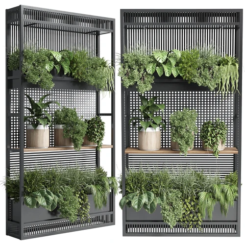 现代植物盆栽铁网置物架