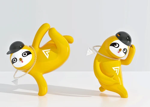 现代熊猫雕塑玩具