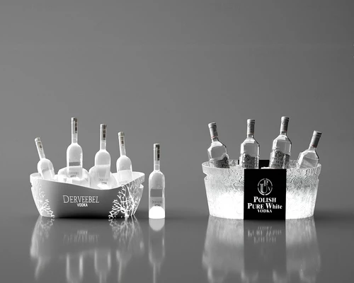 现代冰桶酒水酒瓶3d模型