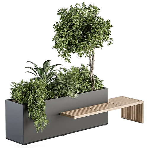 现代绿植池