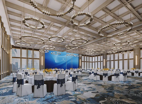 现代酒店宴会厅3d模型