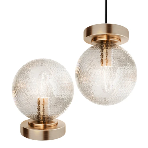 zara home 现代肌理玻璃球台灯吊灯