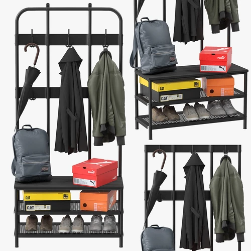 IKEA 工业风铁艺衣帽服饰鞋架