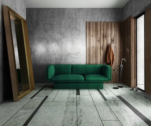 MOPS Architecture Studio设计 现代绿色布艺双人沙发3d模型